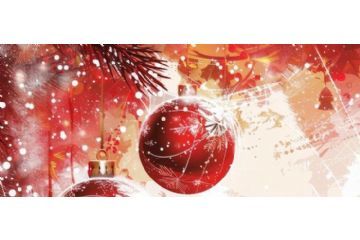 Auguri di buone feste - Biglietto con palline di natale rosse
