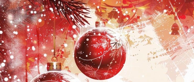 Auguri di buone feste - Biglietto con palline di natale rosse