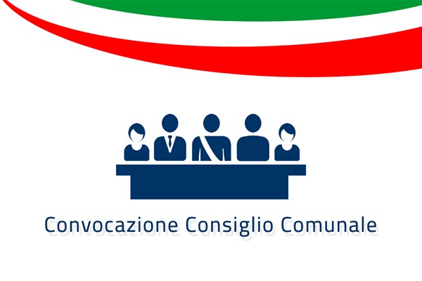 Persone stilizzate dietro ad un tavolo con sotto la scritta Convocazione Consiglio Comunale